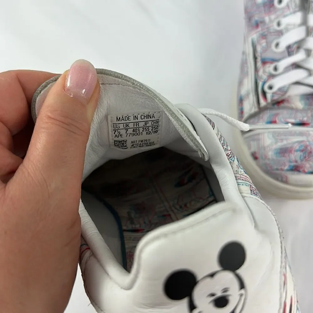 Adidas Limited Edition Stan Smith Mickey Mouse 3D Print Sneakers Size 7.5